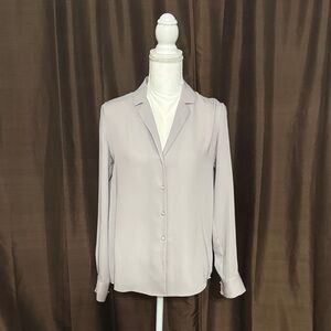 Aritzia Women's Button-Down Shirt - Light Gray